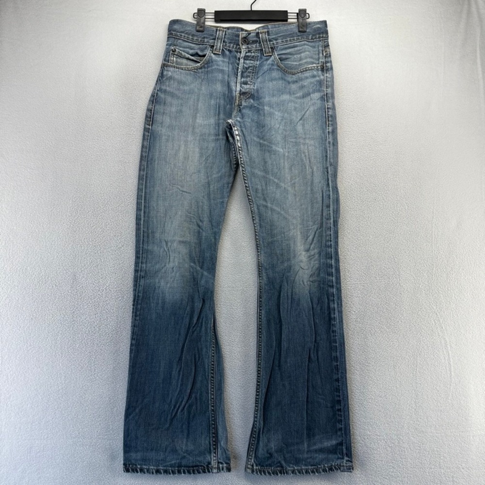 Vintage Levis Jeans 31x34 Blue 512 Bootcut Dark Faded Whisker Baggy Y2k 2000s